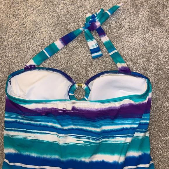 Apt 9 Nylon Green & Purple Swimsuit size 10 - Picture 9 of 13